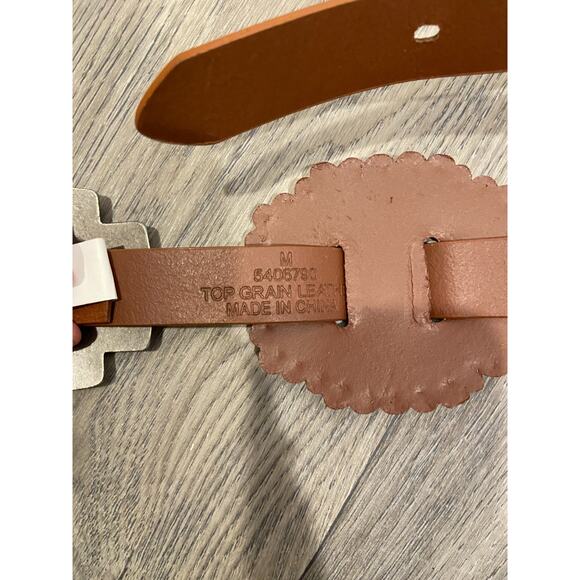 Roper Belt Women\'s Small Brown Cross Concho Western Style Leather Belt 26/28 main image 4